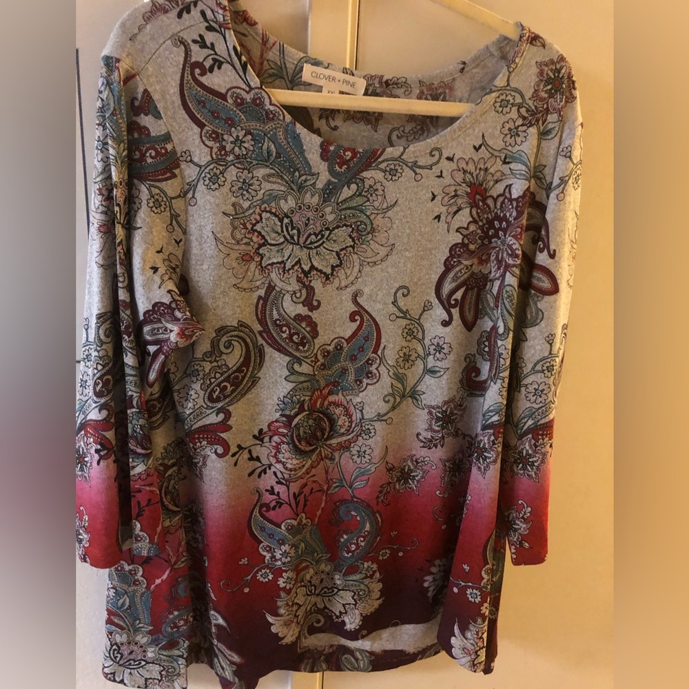 4-sale Clover + Pine Paisley Blouse-684 $30 or $25 w/offer